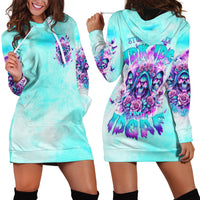 Flower Skull Angel Hoodie Dress Stuck Between IDK IDC and IDGAF - Wonder Print Shop