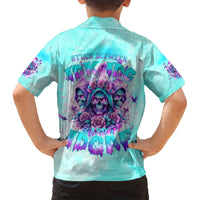 Flower Skull Angel Kid Hawaiian Shirt Stuck Between IDK IDC and IDGAF - Wonder Print Shop