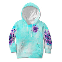 Flower Skull Angel Kid Hoodie Stuck Between IDK IDC and IDGAF - Wonder Print Shop