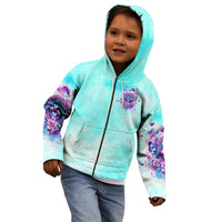 Flower Skull Angel Kid Hoodie Stuck Between IDK IDC and IDGAF - Wonder Print Shop