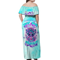 Flower Skull Angel Off Shoulder Maxi Dress Stuck Between IDK IDC and IDGAF - Wonder Print Shop