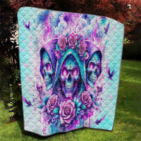 Flower Skull Angel Quilt Stuck Between IDK IDC and IDGAF - Wonder Print Shop