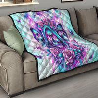 Flower Skull Angel Quilt Stuck Between IDK IDC and IDGAF - Wonder Print Shop