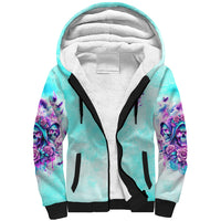 Flower Skull Angel Sherpa Hoodie Stuck Between IDK IDC and IDGAF - Wonder Print Shop