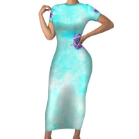 Flower Skull Angel Short Sleeve Bodycon Dress Stuck Between IDK IDC and IDGAF - Wonder Print Shop