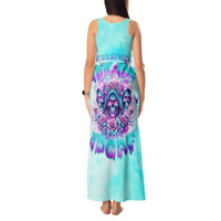 Flower Skull Angel Tank Maxi Dress Stuck Between IDK IDC and IDGAF - Wonder Print Shop
