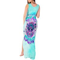 Flower Skull Angel Tank Maxi Dress Stuck Between IDK IDC and IDGAF - Wonder Print Shop