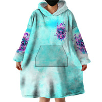 Flower Skull Angel Wearable Blanket Hoodie Stuck Between IDK IDC and IDGAF - Wonder Print Shop