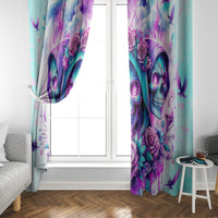 Flower Skull Angel Window Curtain Stuck Between IDK IDC and IDGAF - Wonder Print Shop