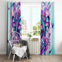 Flower Skull Angel Window Curtain Stuck Between IDK IDC and IDGAF - Wonder Print Shop