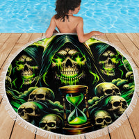Flame Skull Beach Blanket I Have 3 Sides Quite Sweet Funny Crazy - Wonder Print Shop