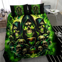 Flame Skull Bedding Set I Have 3 Sides Quite Sweet Funny Crazy - Wonder Print Shop
