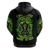 Flame Skull Hoodie I Have 3 Sides Quite Sweet Funny Crazy - Wonder Print Shop