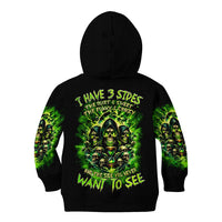 Flame Skull Kid Hoodie I Have 3 Sides Quite Sweet Funny Crazy - Wonder Print Shop