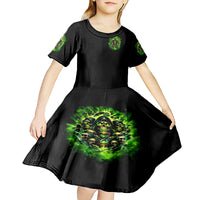 Flame Skull Kid Short Sleeve Dress I Have 3 Sides Quite Sweet Funny Crazy - Wonder Print Shop