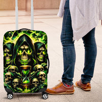 Flame Skull Luggage Cover I Have 3 Sides Quite Sweet Funny Crazy - Wonder Print Shop