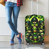 Flame Skull Luggage Cover I Have 3 Sides Quite Sweet Funny Crazy - Wonder Print Shop