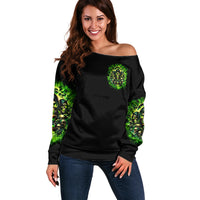 Flame Skull Off Shoulder Sweater I Have 3 Sides Quite Sweet Funny Crazy - Wonder Print Shop