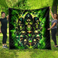 Flame Skull Quilt I Have 3 Sides Quite Sweet Funny Crazy - Wonder Print Shop