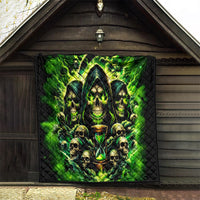 Flame Skull Quilt I Have 3 Sides Quite Sweet Funny Crazy - Wonder Print Shop