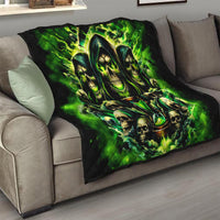 Flame Skull Quilt I Have 3 Sides Quite Sweet Funny Crazy - Wonder Print Shop