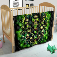 Flame Skull Quilt I Have 3 Sides Quite Sweet Funny Crazy - Wonder Print Shop