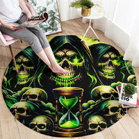 Flame Skull Round Carpet I Have 3 Sides Quite Sweet Funny Crazy