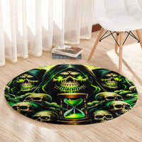 Flame Skull Round Carpet I Have 3 Sides Quite Sweet Funny Crazy