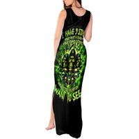 Flame Skull Tank Maxi Dress I Have 3 Sides Quite Sweet Funny Crazy - Wonder Print Shop