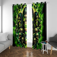 Flame Skull Window Curtain I Have 3 Sides Quite Sweet Funny Crazy - Wonder Print Shop