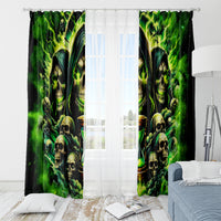 Flame Skull Window Curtain I Have 3 Sides Quite Sweet Funny Crazy - Wonder Print Shop