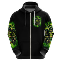 Flame Skull Zip Hoodie I Have 3 Sides Quite Sweet Funny Crazy - Wonder Print Shop