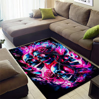 Flame Skull Area Rug The Good Girl In Me Got Tired Of The Bullshit - Wonder Print Shop