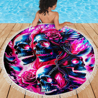 Flame Skull Beach Blanket The Good Girl In Me Got Tired Of The Bullshit - Wonder Print Shop