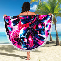 Flame Skull Beach Blanket The Good Girl In Me Got Tired Of The Bullshit - Wonder Print Shop