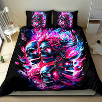 Flame Skull Bedding Set The Good Girl In Me Got Tired Of The Bullshit - Wonder Print Shop