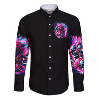 Flame Skull Family Matching Puletasi and Hawaiian Shirt The Good Girl In Me Got Tired Of The Bullshit - Wonder Print Shop