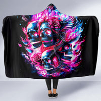 Flame Skull Hooded Blanket The Good Girl In Me Got Tired Of The Bullshit