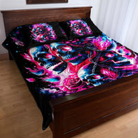 Flame Skull Quilt Bed Set The Good Girl In Me Got Tired Of The Bullshit - Wonder Print Shop