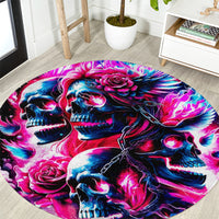 Flame Skull Round Carpet The Good Girl In Me Got Tired Of The Bullshit