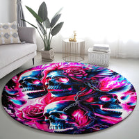 Flame Skull Round Carpet The Good Girl In Me Got Tired Of The Bullshit