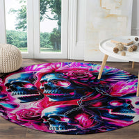 Flame Skull Round Carpet The Good Girl In Me Got Tired Of The Bullshit