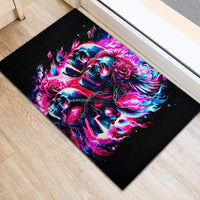 Flame Skull Rubber Doormat The Good Girl In Me Got Tired Of The Bullshit - Wonder Print Shop