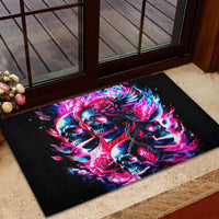 Flame Skull Rubber Doormat The Good Girl In Me Got Tired Of The Bullshit - Wonder Print Shop