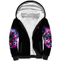Flame Skull Sherpa Hoodie The Good Girl In Me Got Tired Of The Bullshit - Wonder Print Shop