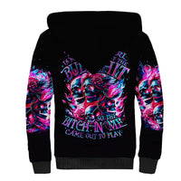 Flame Skull Sherpa Hoodie The Good Girl In Me Got Tired Of The Bullshit - Wonder Print Shop