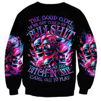 Flame Skull Sweatshirt The Good Girl In Me Got Tired Of The Bullshit - Wonder Print Shop