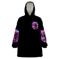 Flame Skull Wearable Blanket Hoodie The Good Girl In Me Got Tired Of The Bullshit - Wonder Print Shop