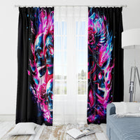 Flame Skull Window Curtain The Good Girl In Me Got Tired Of The Bullshit - Wonder Print Shop