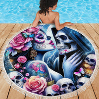 Couple Skull Beach Blanket From Our Firse Kiss - Wonder Print Shop